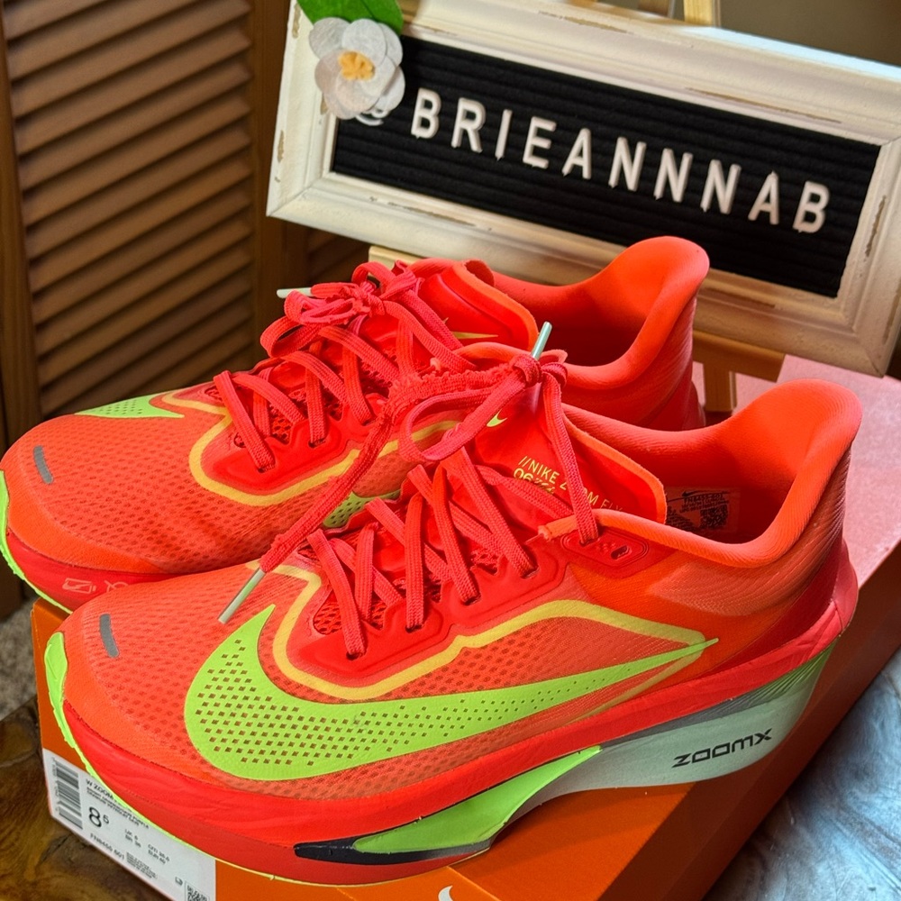 Nike Women’s Zoom Fly 6 Bright Orange and Neon Yellow/Green Shoes